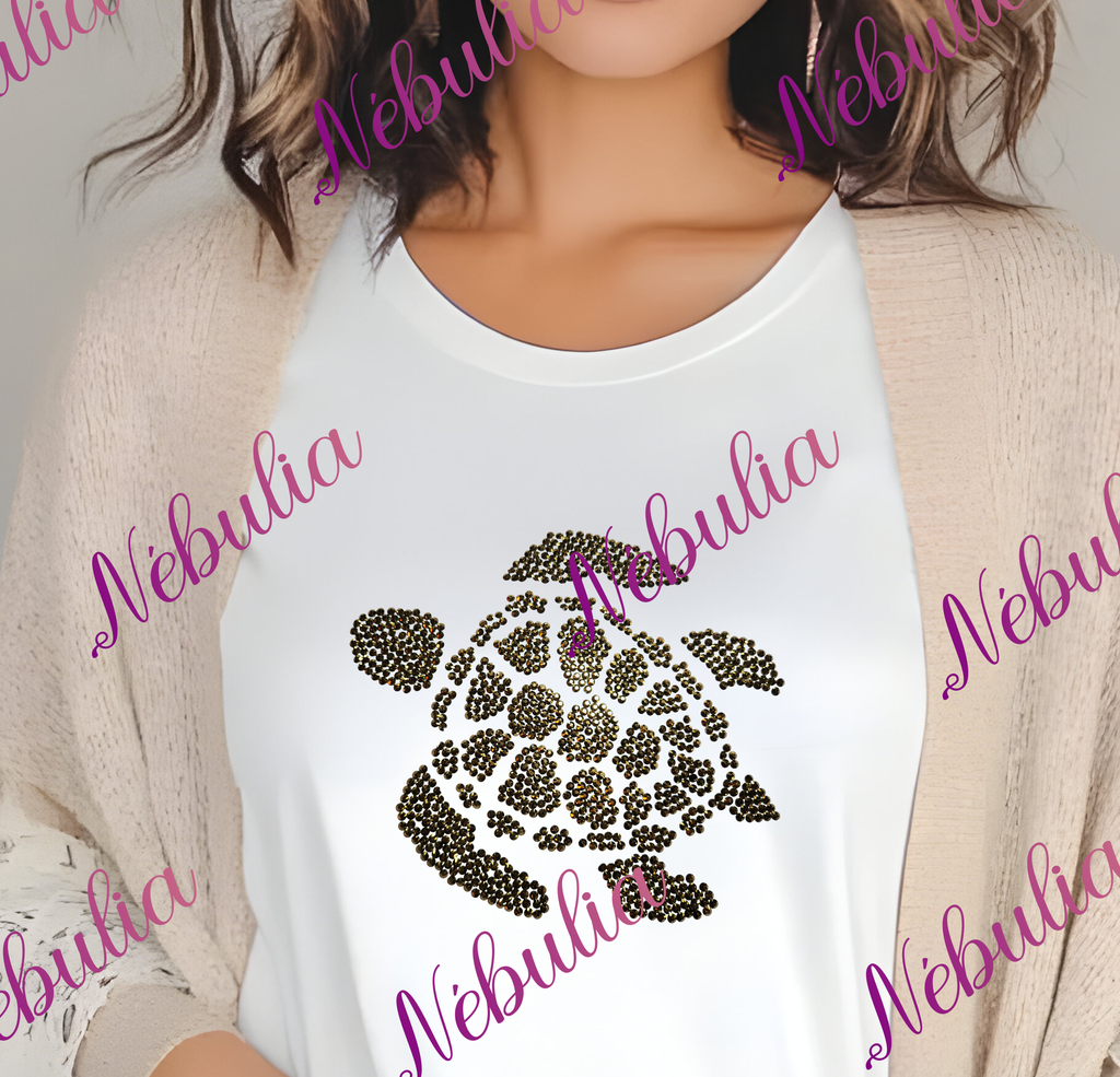 Tee shirt tortue strass