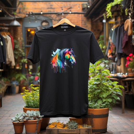 Tee-shirt Cheval multicolore