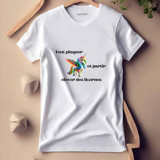 Tee-shirt Tout plaquer Licorne