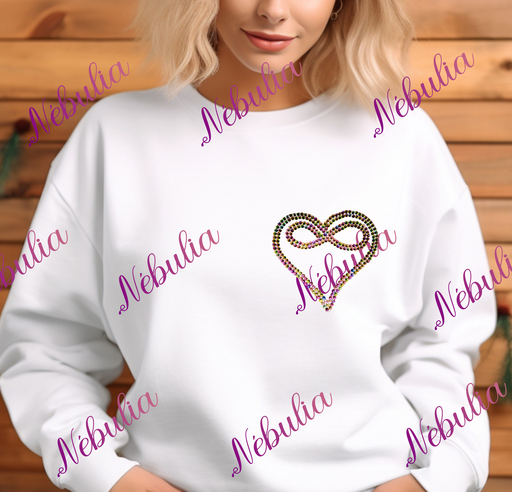 Sweat Strass coeur infini