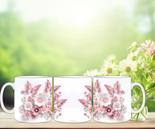 Mug Fleur Papillon 3D